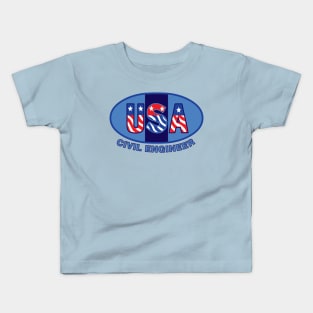 Patriotic Civil Engineer Kids T-Shirt